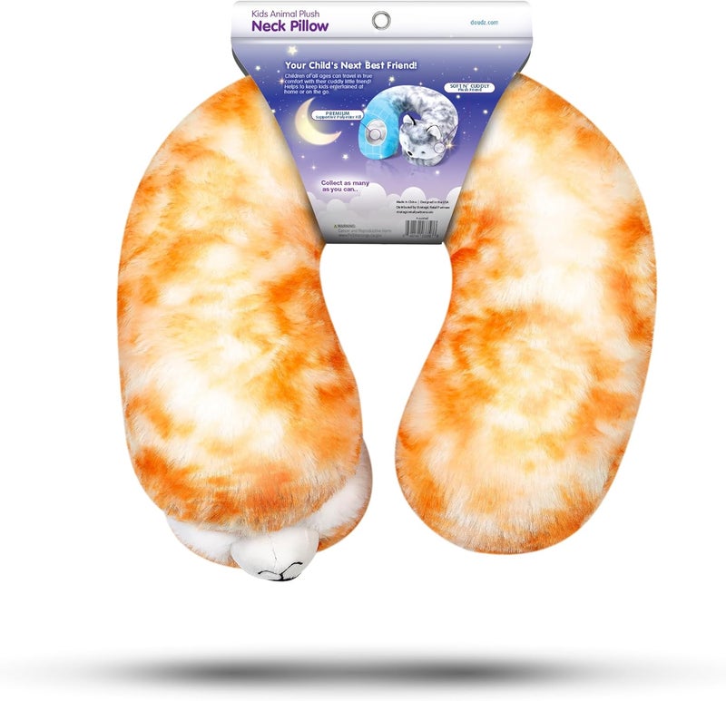 Cloudz Kids Super Soft N' Cuddly Animal Airplane Travel Neck Pillow! Keep Children Comfy and Supported with a Buddy While Traveling or just Resting at Home - Brown Fox - Image 4